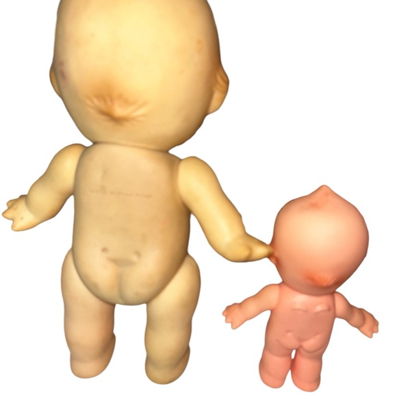 Pair of vintage retro mcm rubber Kewpie Dolls 8” and 4” need some TLC - Picture 4 of 4